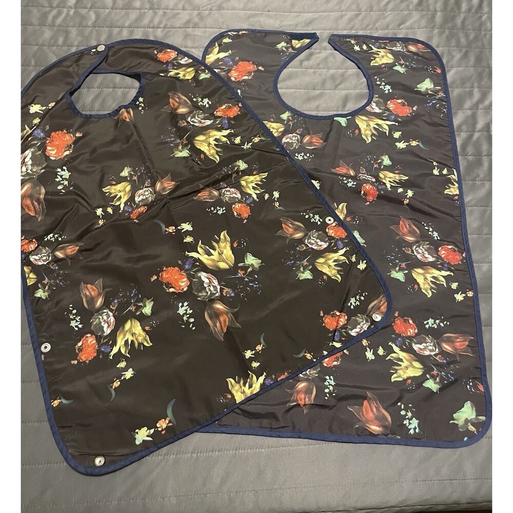 2 Self Aiding Adult Waterproof Bib Clothing Protectors Elderly Special Needs - Picture 2 of 12